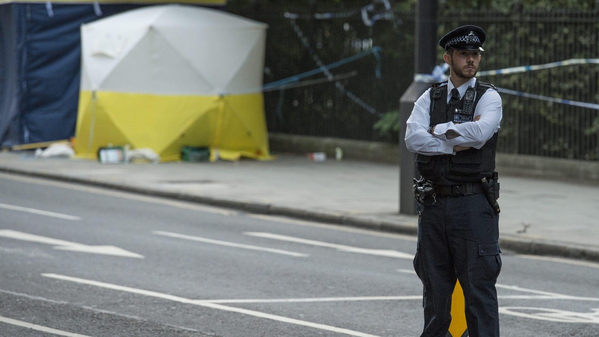 Police investigate the Russell Square stabbing crime scene