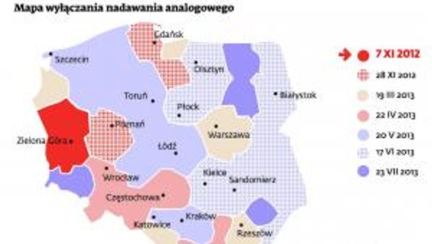 Mapa wyłączenia nadawania analogowego