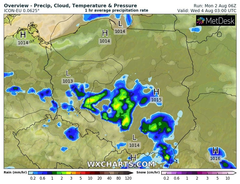 W nocy opady nie ustąpią