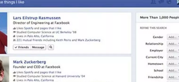 Facebook uruchomi Graph Search większej ilości użytkowników