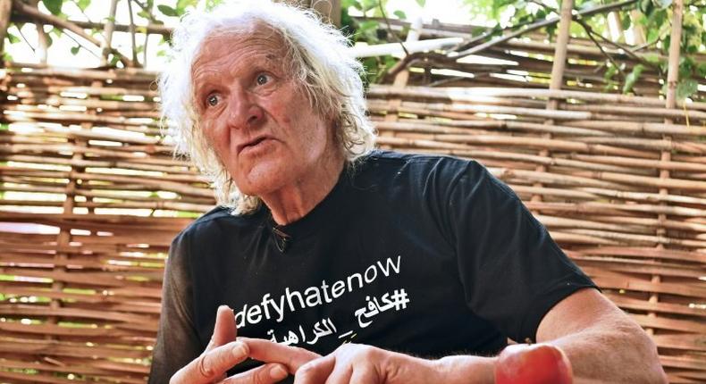 Veteran British pilot Maurice Kirk poses in Juba on December 6, 2016