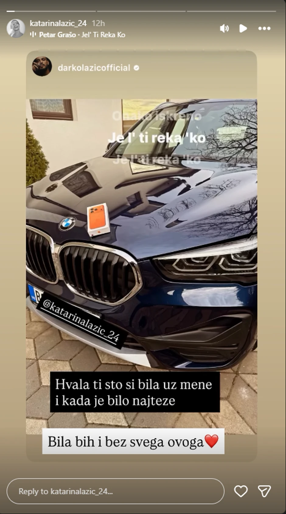 Darko Lazić kupio Katarini automobil