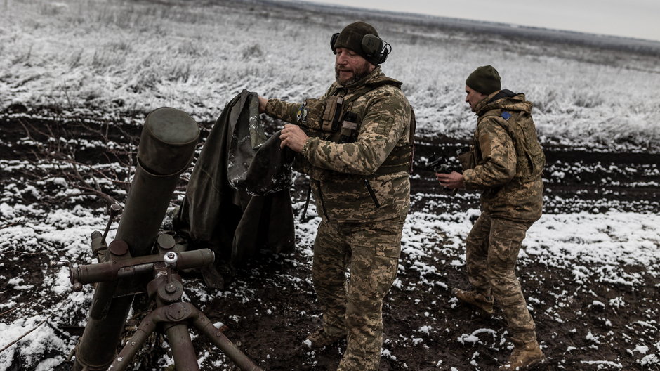 Ukraińscy żołnierze w Doniecku, 12 lutego 2024 r.
