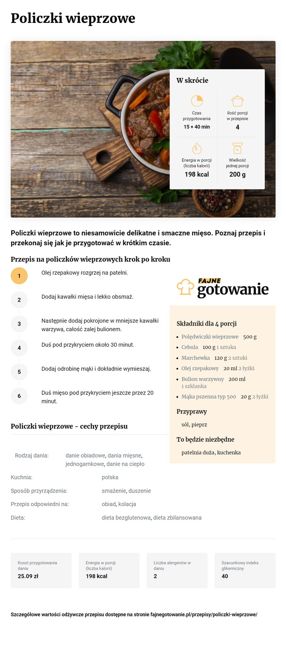 Policzki wieprzowe