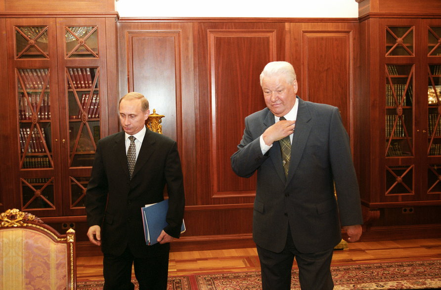Ówczesny sekretarz Rady Bezpieczeństwa Rosji Władimir Putin i prezydent Rosji Borys Jelcyn, rok 1999. Za kilka miesięcy Putin zastąpi Jelcyna 