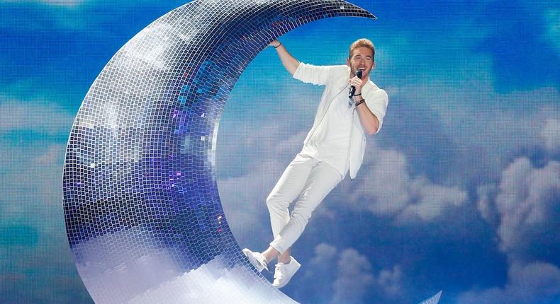 Austria's Nathan Trent performs the song Running On Air during the Eurovision Song Contest 2017 Semi-Final 2 at the International Exhibition Centre in Kiev, Ukraine, May 11, 2017.