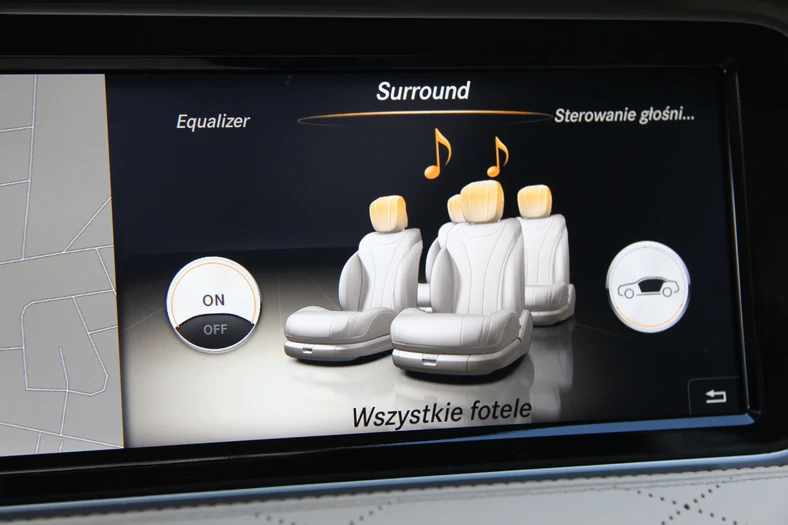 Korekcja dźwięku surround w nowej klasie S. Regulacja dla poszczególnych miejsc w samochodzie. 