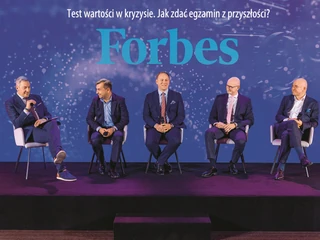 O wyzwaniach i szansach stojących przed firmami rodzinnymi podczas debaty Forum Firm Rodzinnych mówili (od lewej): Paweł Zielewski, „Forbes”, Piotr Grabowski, GWLAW, Bartosz Góźdź, Polskie Zakłady Zbożowe, Michał Rakowski, Amica, Andrzej Gliński, Bank Millennium.