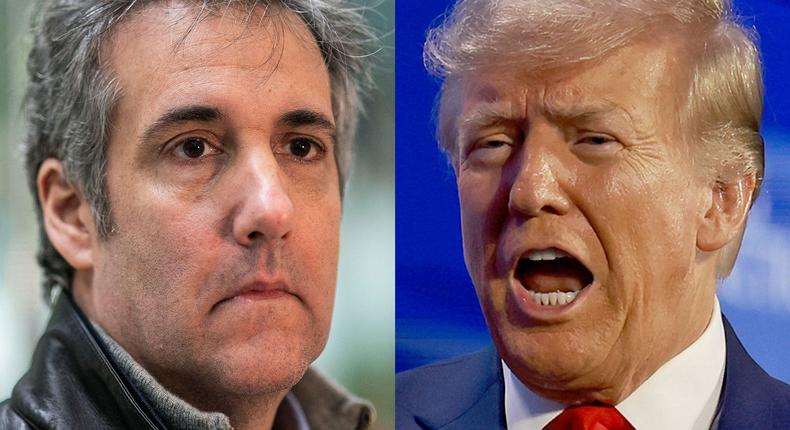 Michael Cohen and former President Donald Trump.REUTERS/Eduardo Munoz; Joe Raedle/Getty Images