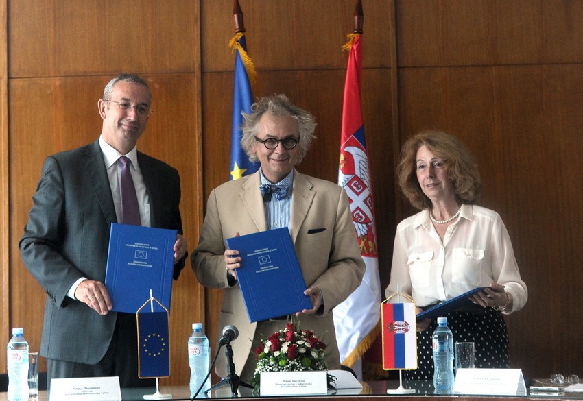 Majkl Devenport, Ivan Tasovac i Svetlana Jončić u Narodnoj biblioteci Srbije