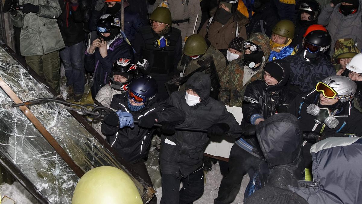 Ukraina Kijów Majdan Niepodległości protest