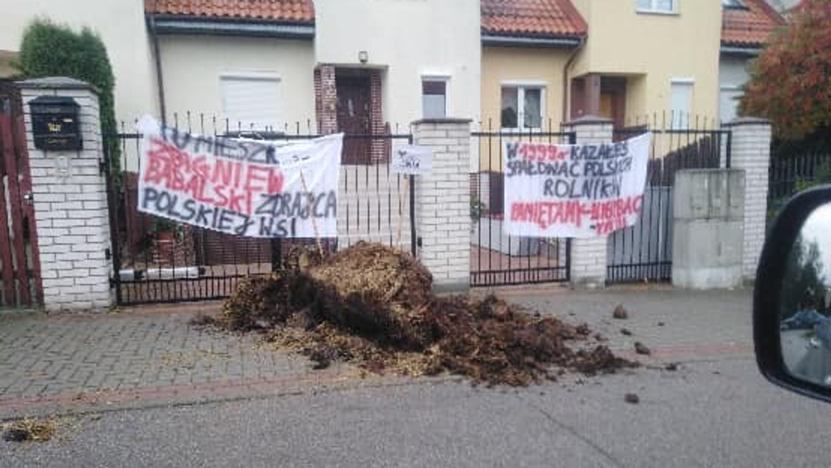 Protest rolników. Obornik pod domami posłów PiS