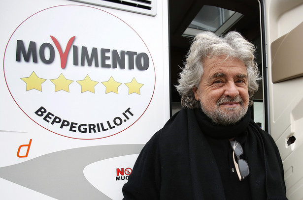 Beppe Grillo, lider Ruchu Pięciu Gwiazd. Trento, Włochy, 11.02.2013.