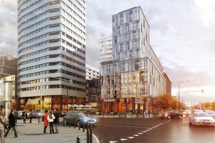 Powierzchnia biurowa w Centrum Marszałkowska zajmie ok. 12 tys. m kw., natomiast dla handlu i usług przeznaczono ok. 4,8 tys. m kw.