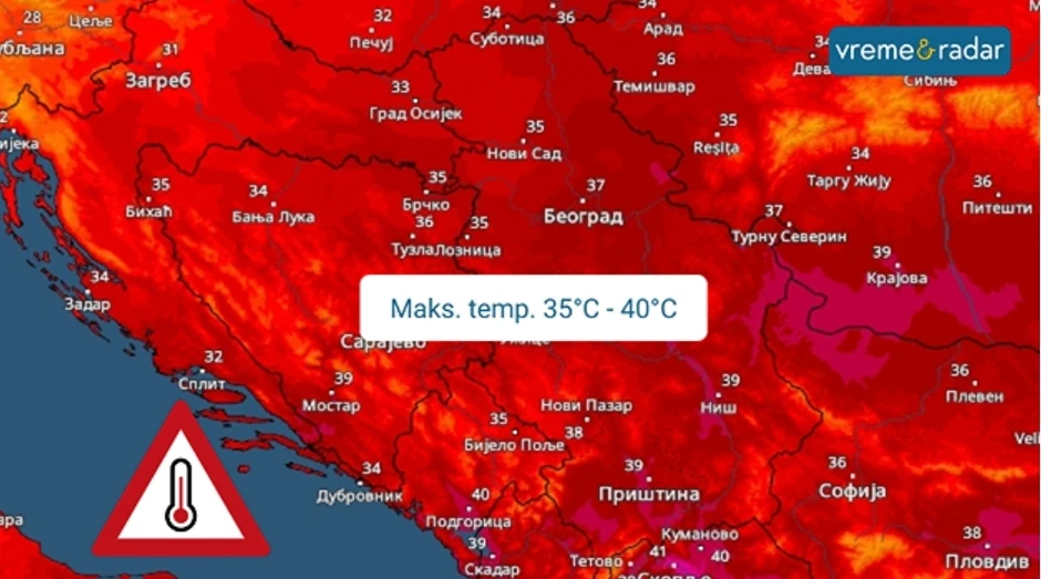 Temperatura će narednih dana biti i do 41-42 stepeni