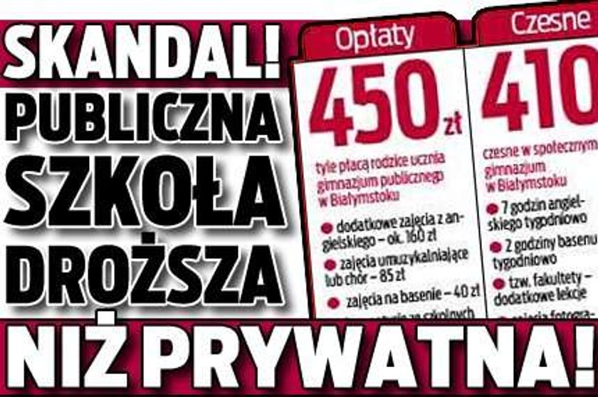 Szok! Publiczna szkoła droższa niż prywatna!