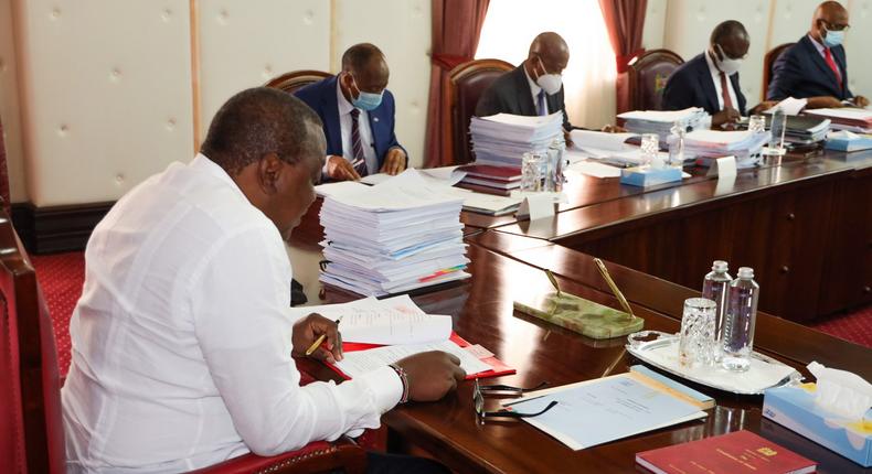 President Uhuru Kenyatta chairing a past Cabinet meeting