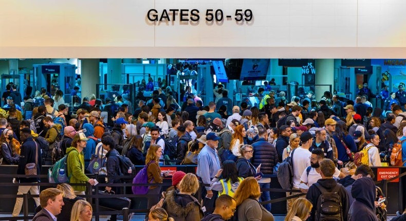 Airport travelers.Irfan Khan/Los Angeles Times via Getty Images