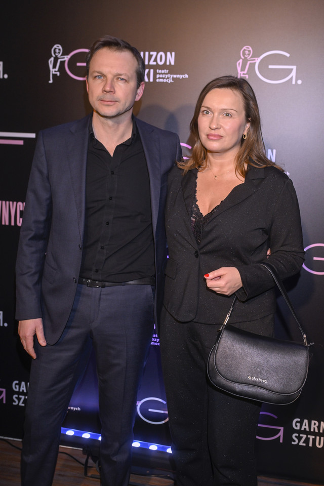 Premiera spektaklu "Nienasyceni" - Lesław Żurek z żoną Katarzyną