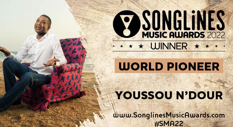 Youssou Ndour, lauréat du World Pioneer Award 2022 / Songlines.
