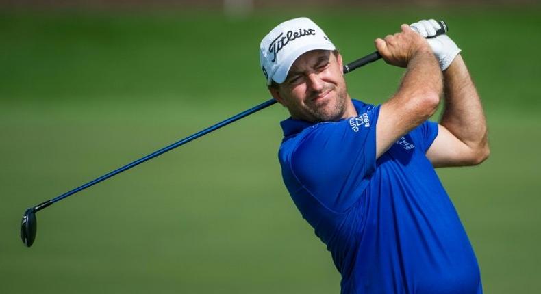 Darren Fichardt of South Africa tops the leaderboard at the Joburg Open golf championship