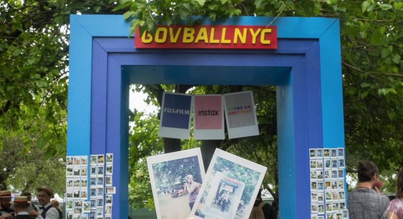 Fujifilm was at Governors Ball with its Instax instant cameras. Attendees could snap photos to take home or post on the giant GovBallNYC frames.
