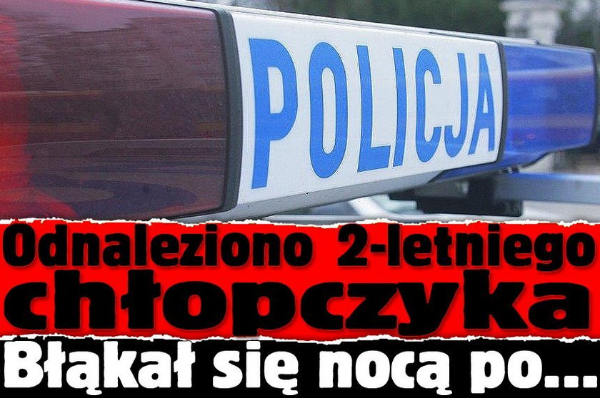 Odnaleziono 2-letniego chłopczyka. Błąkał się nocą po polu