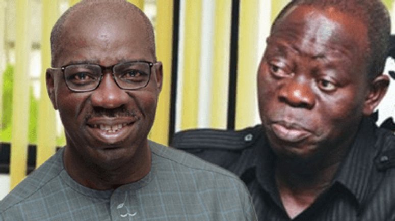 Image result for Edo 2020: Obaseki threatens to expel Oshiomhole    ,   photos
