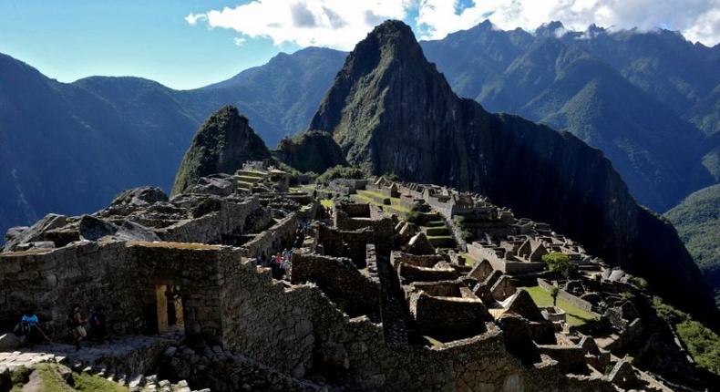 The Machu Picchu citadel sits at 2,350 meters (7,700 feet) above sea level