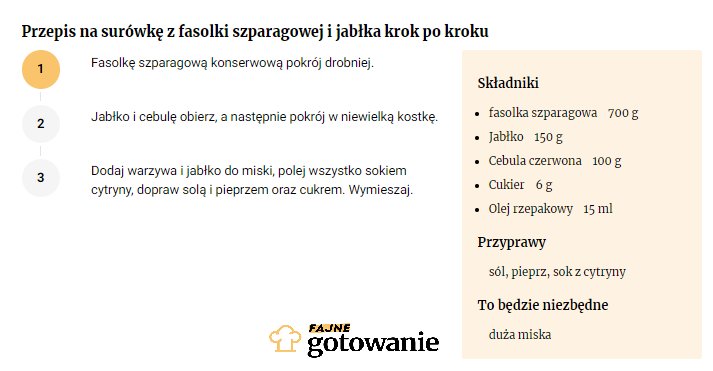 Przepis na surówkę z fasolki szparagowej i jabłka