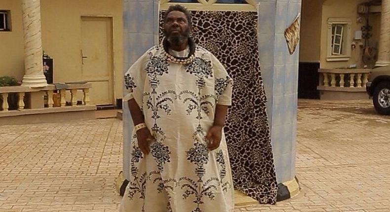 Pete Edochie on set of 'The Forbidden Land'