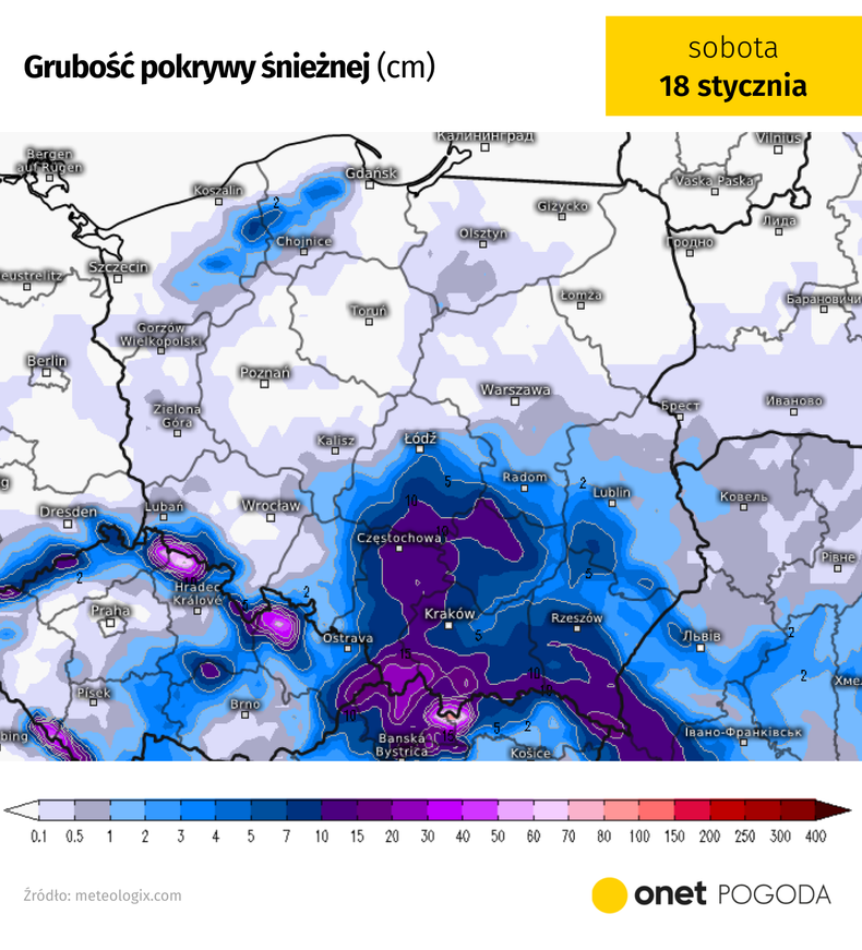 Do weekendu pokrywa śnieżna powinna utrzymać się w większości południowej Polski