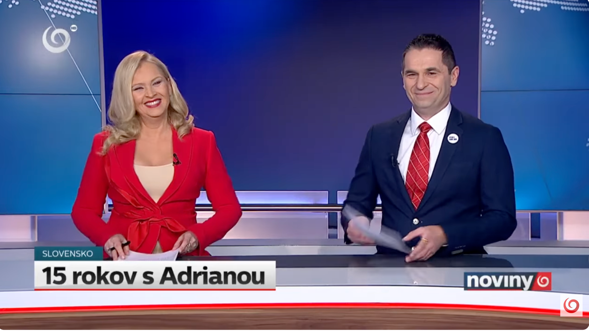 Rozlúčka s Adrianou Kmotríkovou v televízii Joj. 