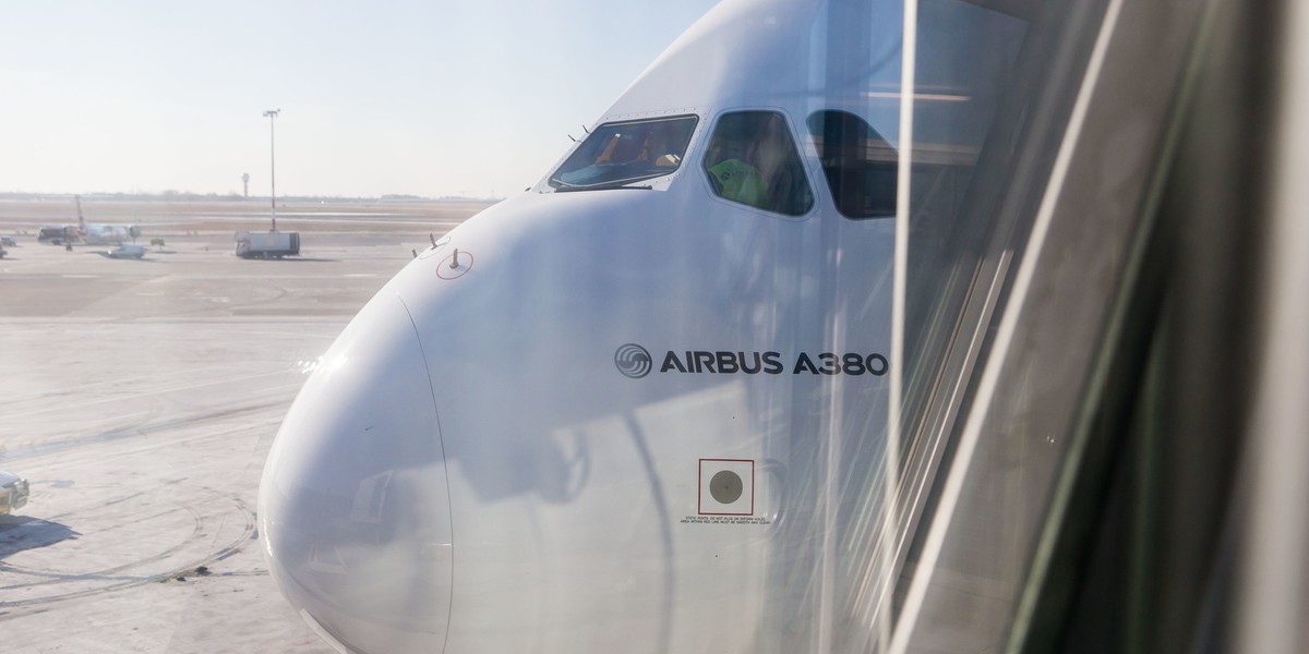 Airbus A380 na Lotnisku Chopina