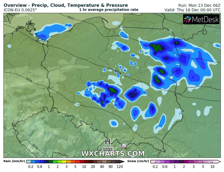 W nocy ze środy na czwartek wszędzie może popadać deszcz