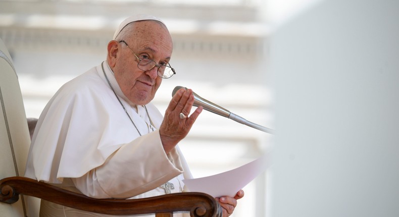 Pope Francis said in a meeting that universal basic income will be essential as AI takes more jobs.Vatican Pool/Getty Images