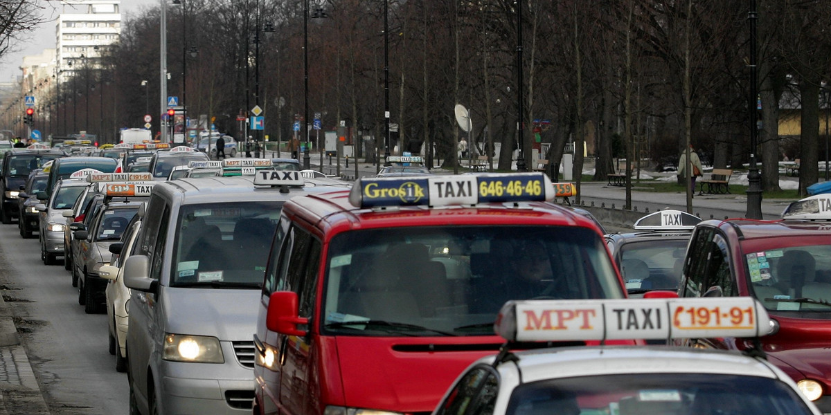 protest taksówkarzy