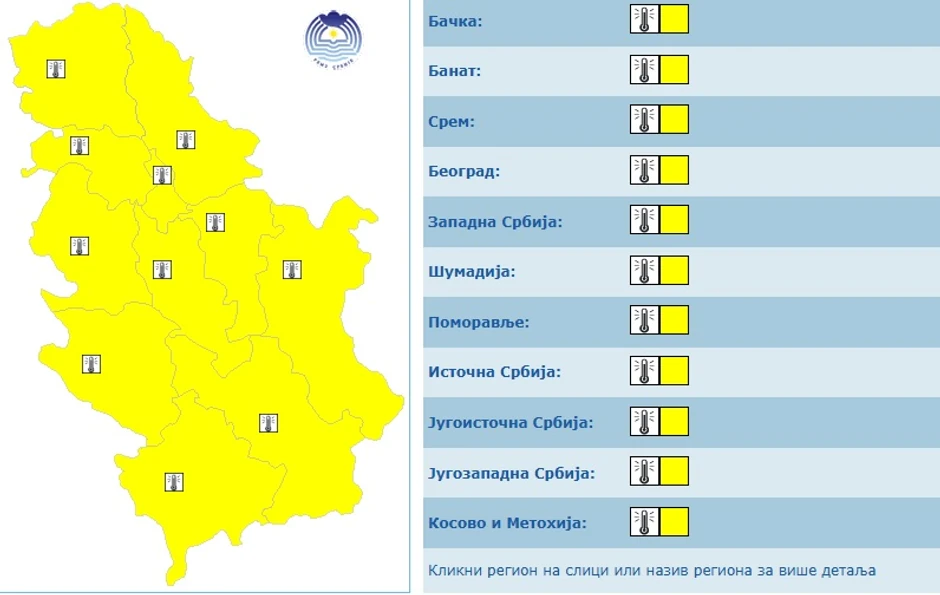 Meteoalarm za 9. jun