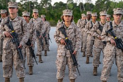 Next generation. Marine recruits at the Marine Corps Recruit Depot at Parris Island, South Carolina.