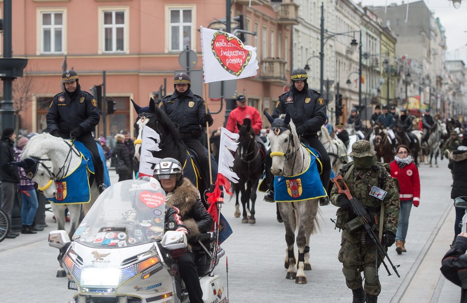 ŁÓDŹ 23. FINAŁ WOŚP (Parada konna na ul. Piotrkowskiej)