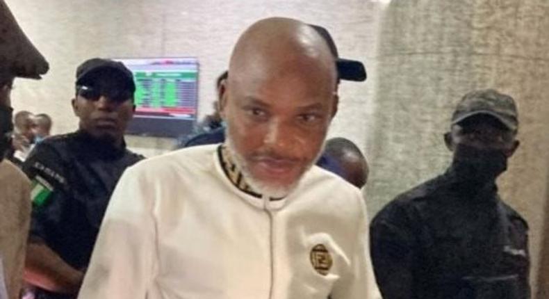 Nnamdi Kanu in court (TheNEWS)