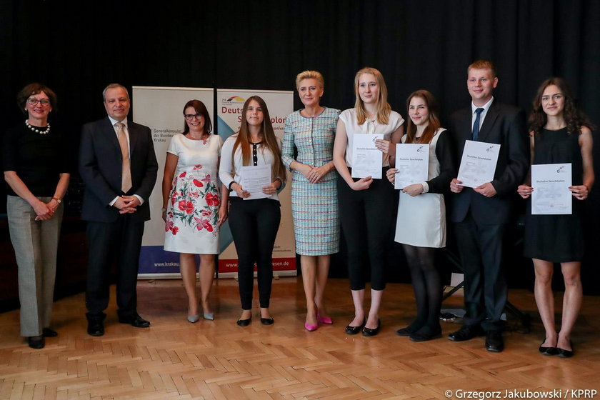 Pierwsza dama Agata Duda promuje w Krakowie język niemiecki