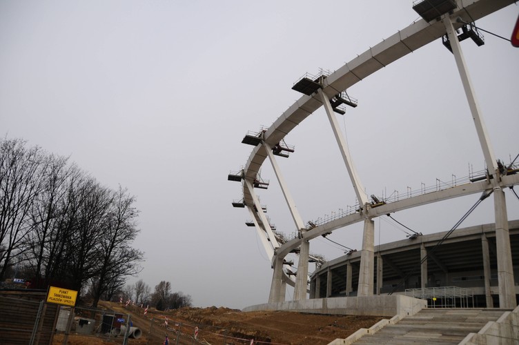Zdjęcie z przebudowy Stadionu Śląskiego - korona stadionu