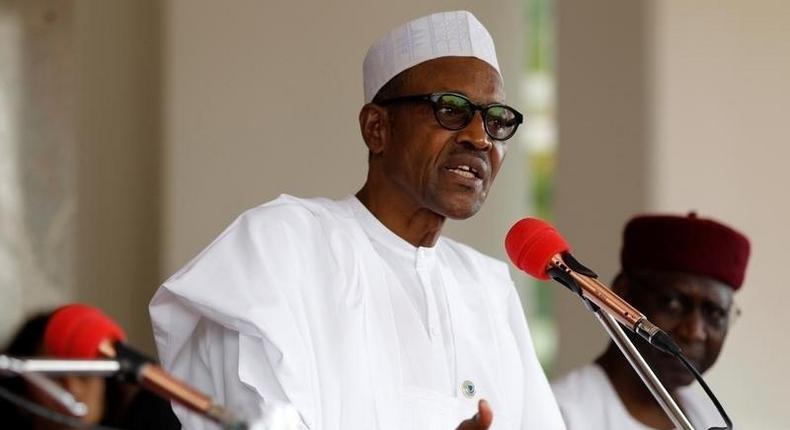 Nigerian President Muhammadu Buhari speaks at a joint news conference with his French counterpart Francois Hollande at the presidential villa in Abuja, Nigeria, May 14, 2016 REUTERS/Afolabi Sotunde