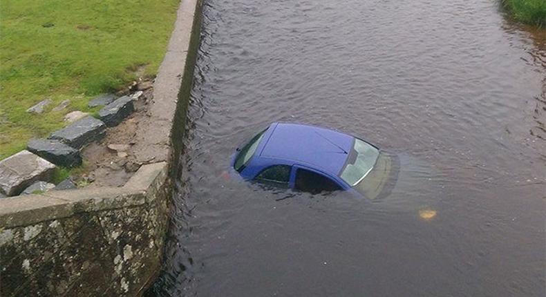 Submerged car (Illustration)