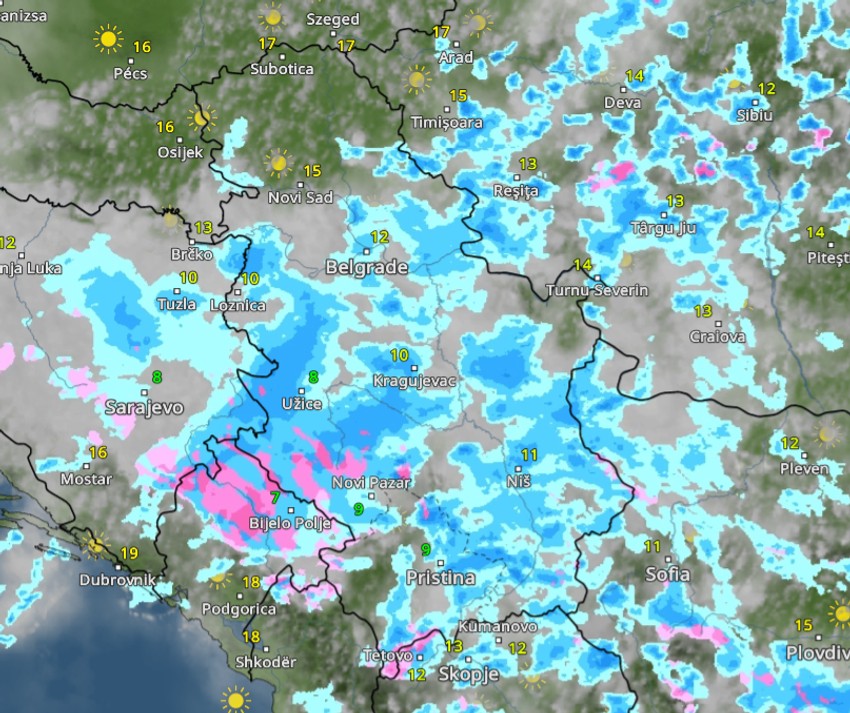 Kiša sutra u 15 sati