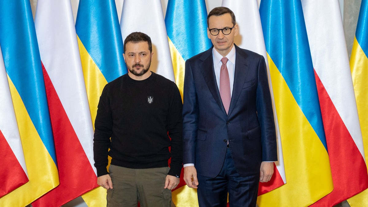 Wołodymyr Zełenski i Mateusz Morawiecki