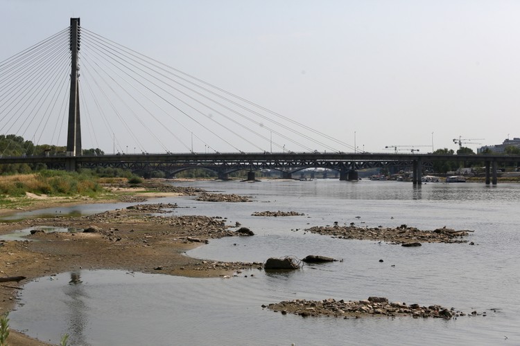 Widok na koryto Wisły