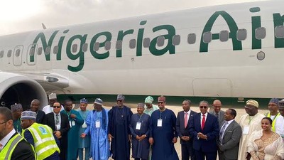 Hadi Sirika displayed a Nigeria Air plane three days before the end of the Muhammadu Buhari administration [Presidency]