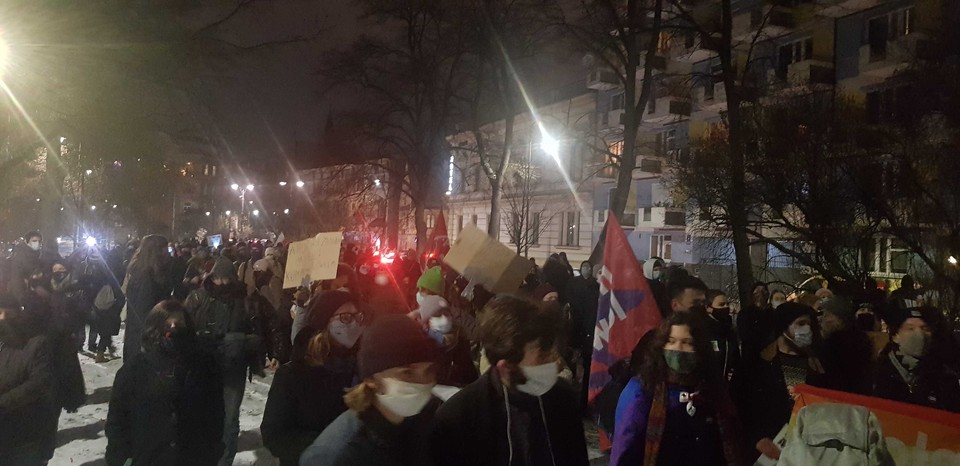 Protesty przeciwko zakazowi aborcji w Krakowie